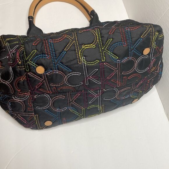 Calvin Klein Multi Color Embroidered Stitch Nylon Bag - Picture 4 of 10